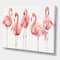Designart - Gracefully Pink Shabby flamingo - Farmhouse Premium Canvas Wall Art